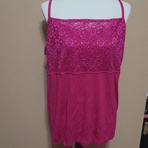 Lane Bryant lace accent pink cami